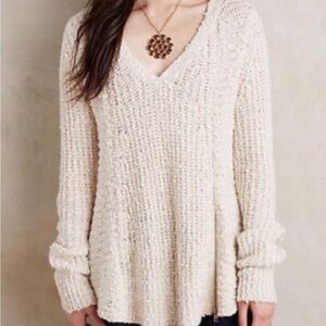 Anthropologie Cozy Cream Sweater Size S